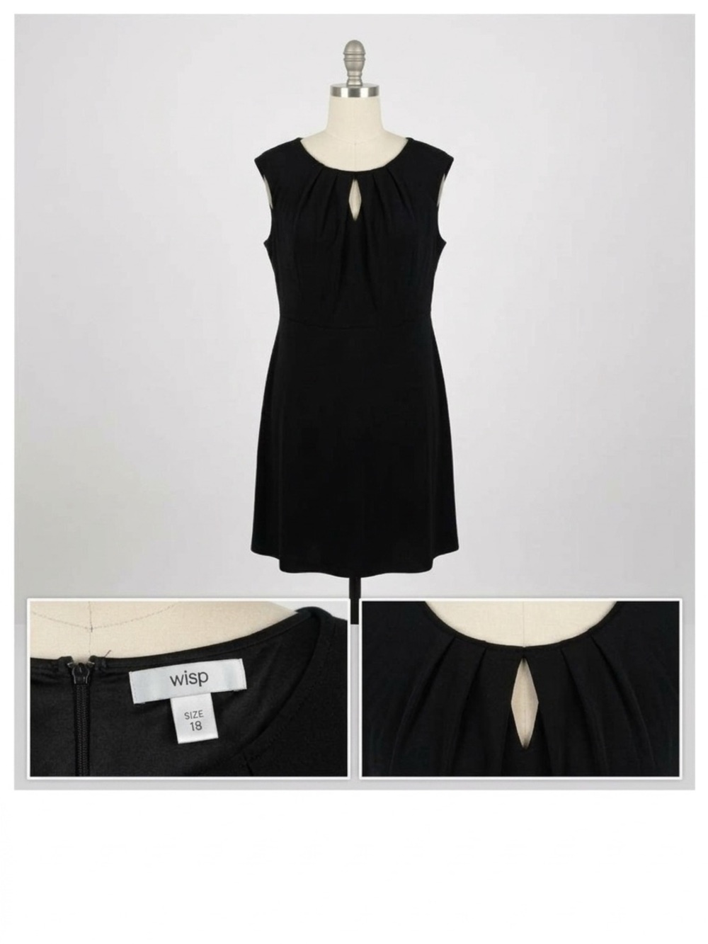 Wilfred Black Sleeveless Pleated Scoop-Neck Dress